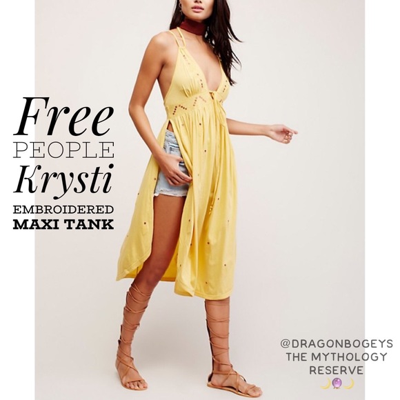 Free People Tops - Free People Krysti Embroidered Maxi Tank